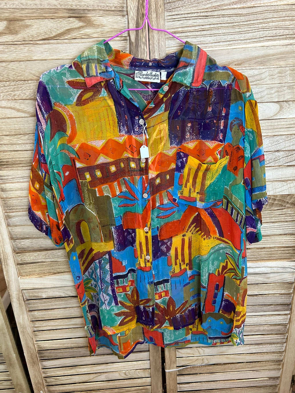 Rue des Écoles vintage abstract art shirt - ολόσωμη εμπρός όψη