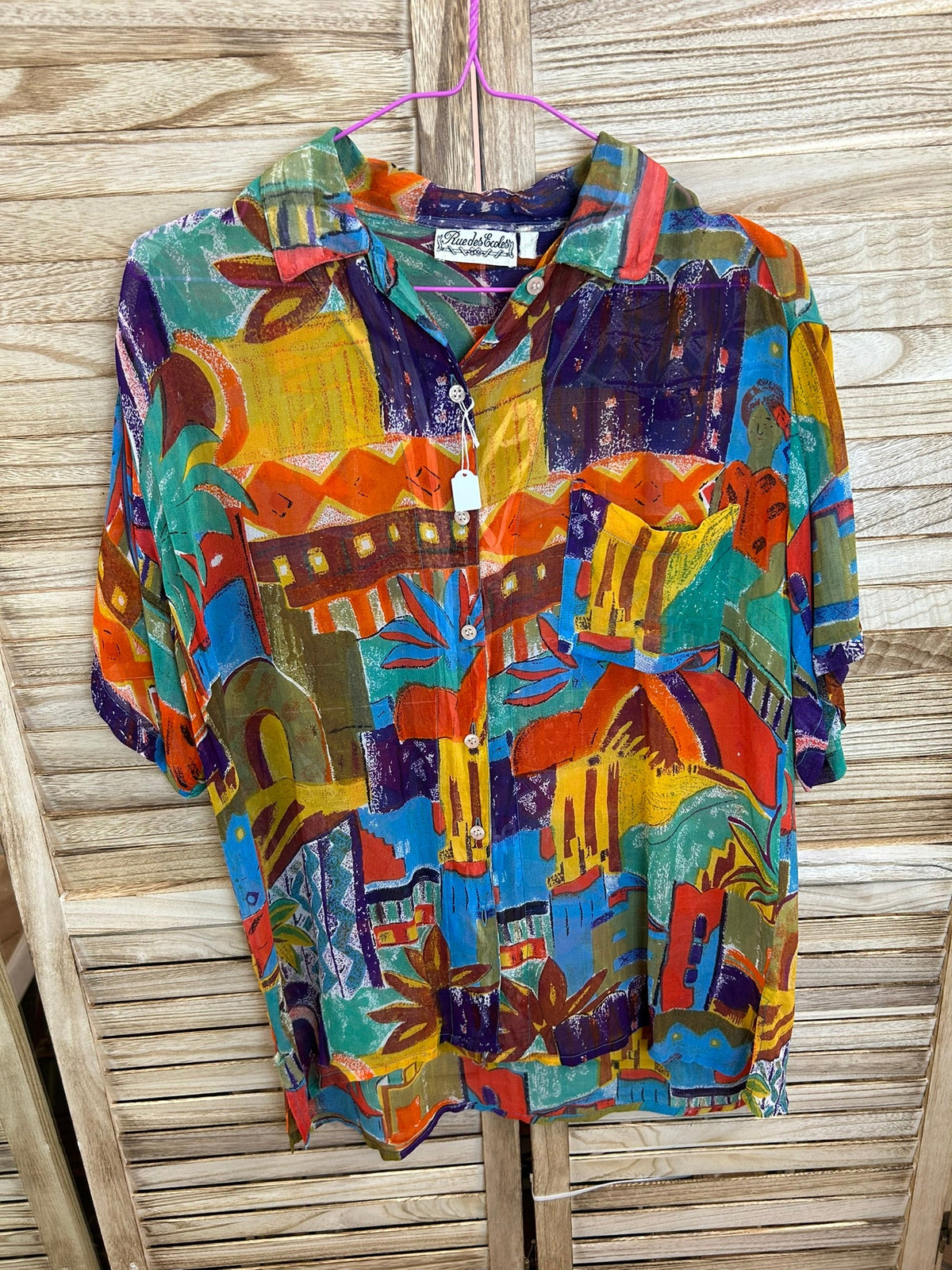 Rue des Écoles vintage abstract art shirt - ολόσωμη εμπρός όψη