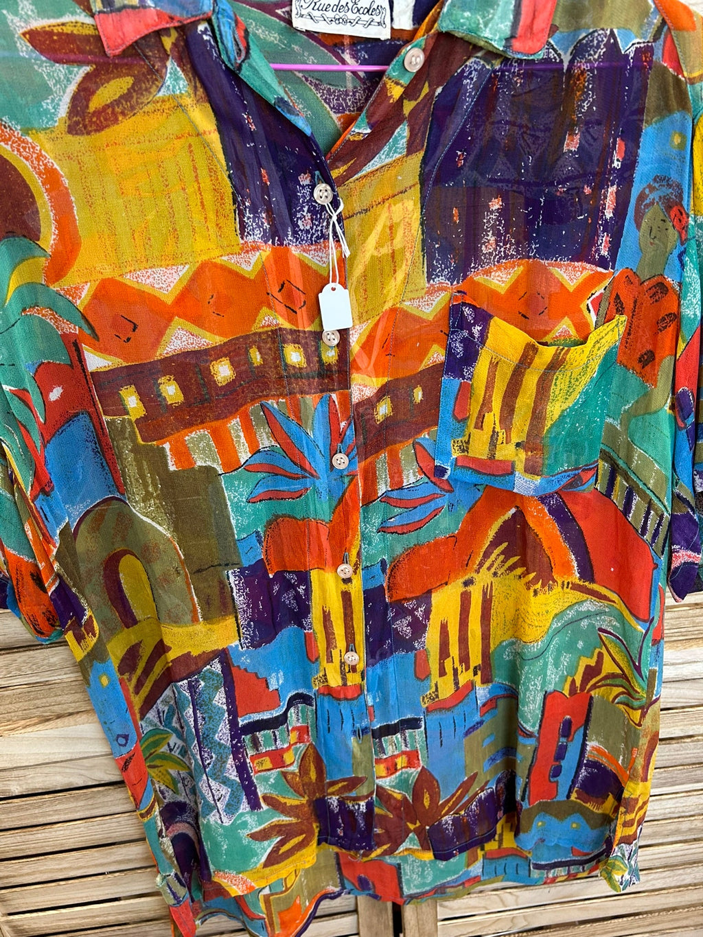 Rue des Écoles vintage shirt - λεπτομέρεια εμπρός μέρους