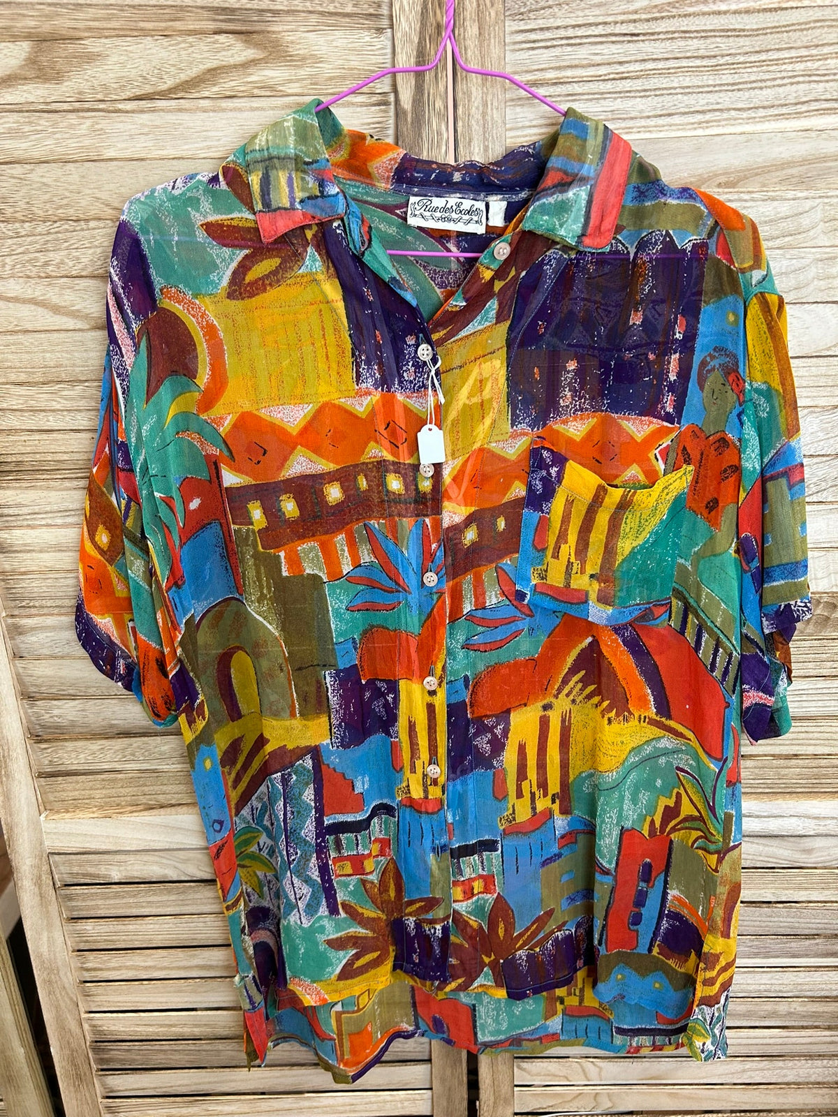 Rue des Écoles vintage abstract shirt - ολόσωμη εμπρός όψη 2