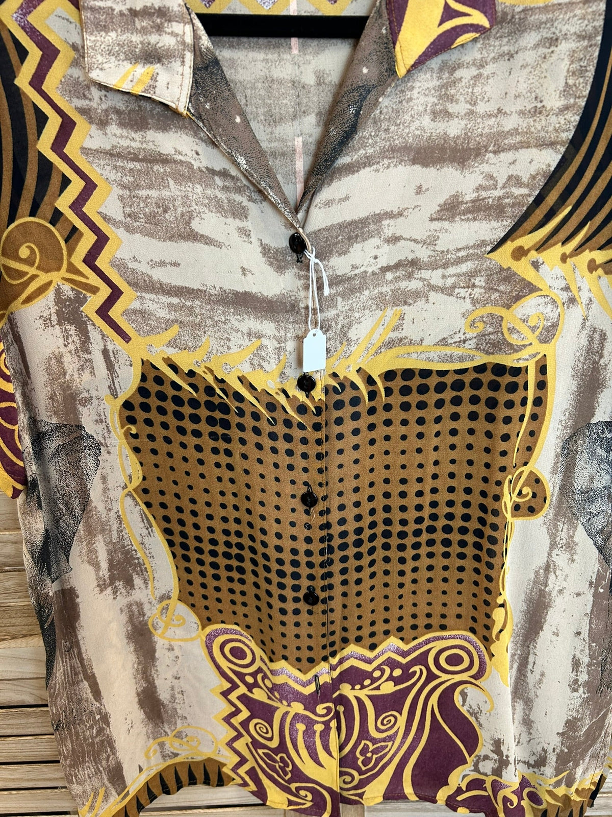 Shart Collezione Donna vintage shirt - λεπτομέρεια κουμπιά και polka dot print