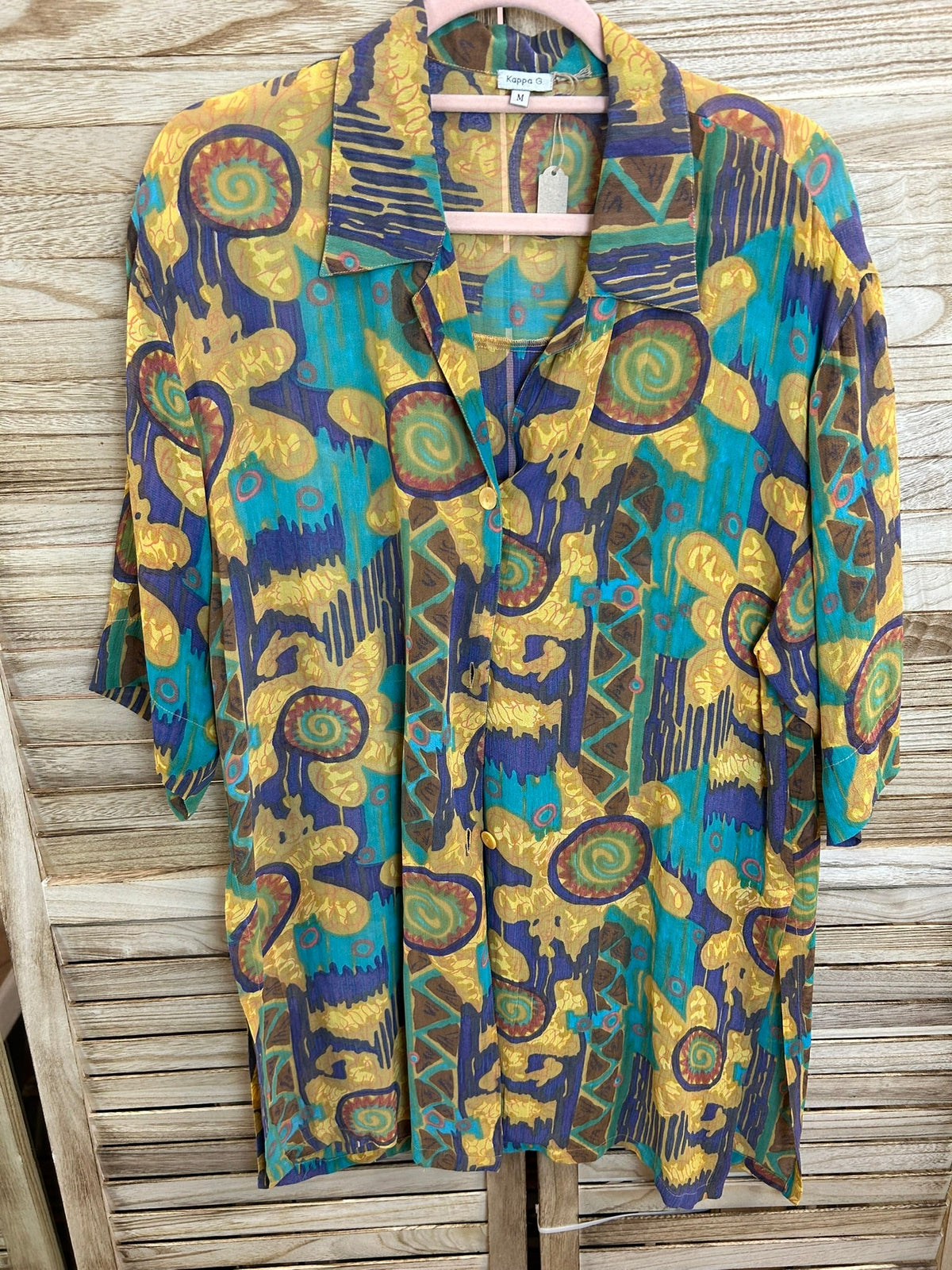 Kappa G vintage psychedelic shirt - ολόσωμη εμπρός όψη