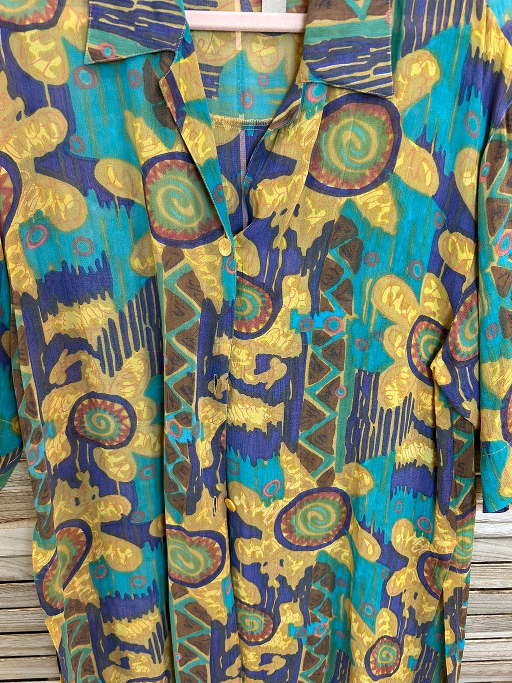 Kappa G vintage shirt - λεπτομέρεια spiral print κεντρικό μέρος