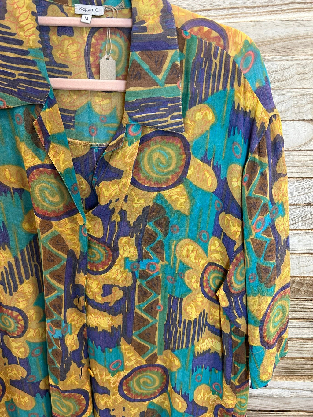 Kappa G vintage shirt - λεπτομέρεια κολαρακιού και μανικιών