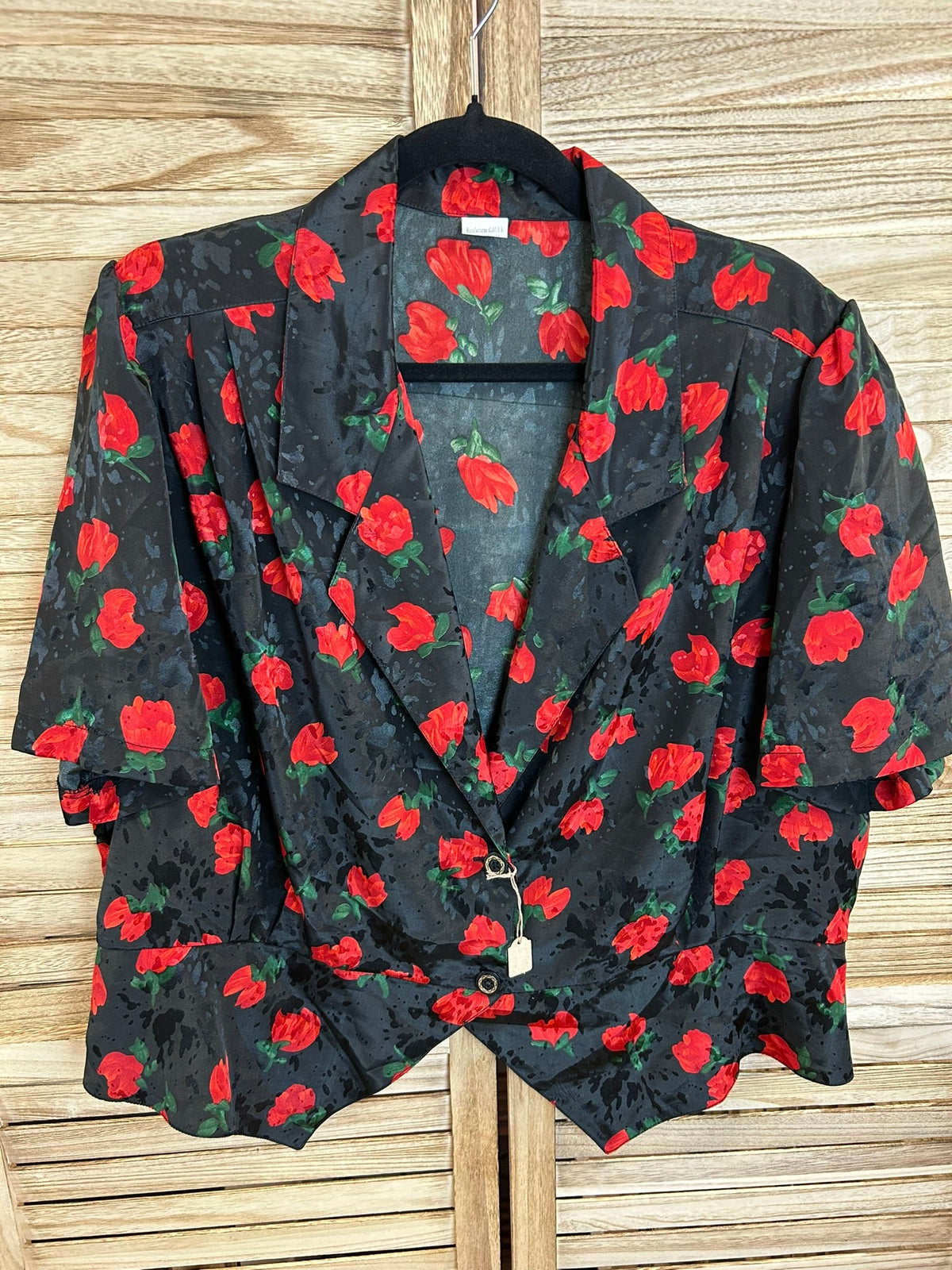 Vintage rose print μπλούζα - ολόσωμη εμπρός όψη 2