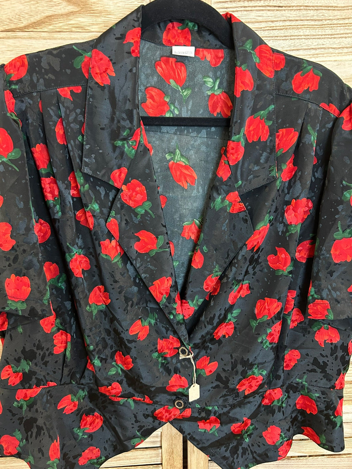 Vintage rose print μπλούζα - λεπτομέρεια print και κουμπιών