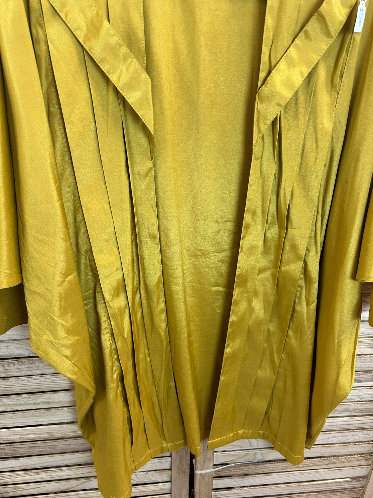 Vintage κίτρινο σατέν κιμονό jacket πιέτες
