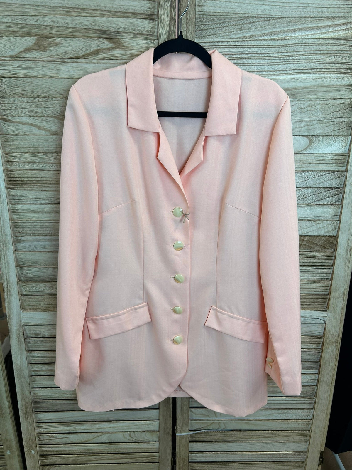 Vintage ροζ blazer γιακάς