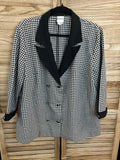 Vintage blazer pied-de-poule μπροστά
