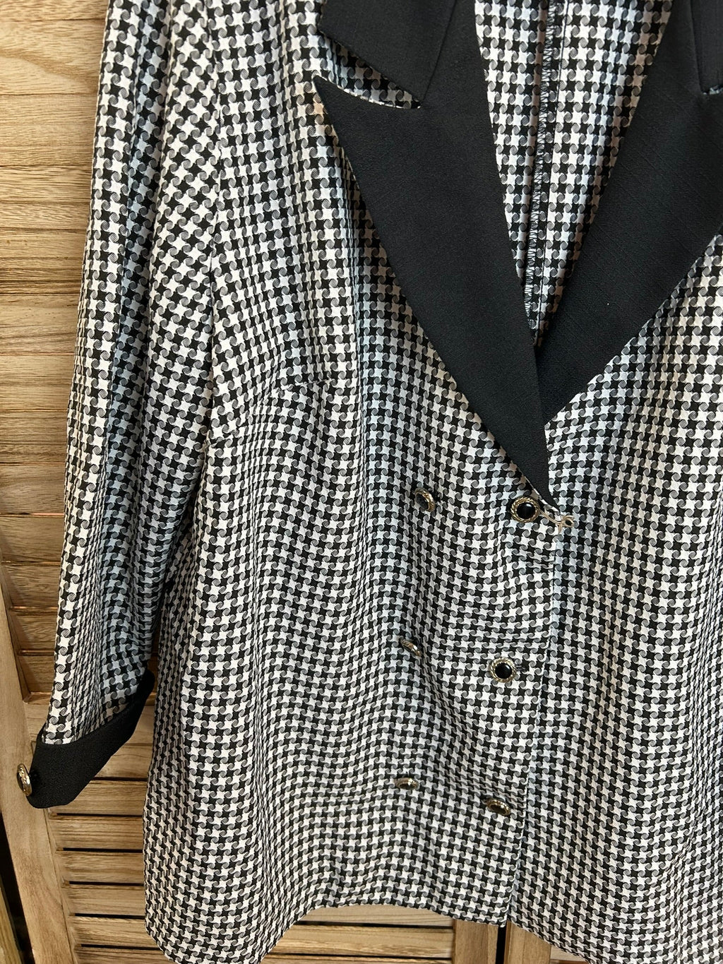 Vintage blazer pied-de-poule μπροστινό μέρος