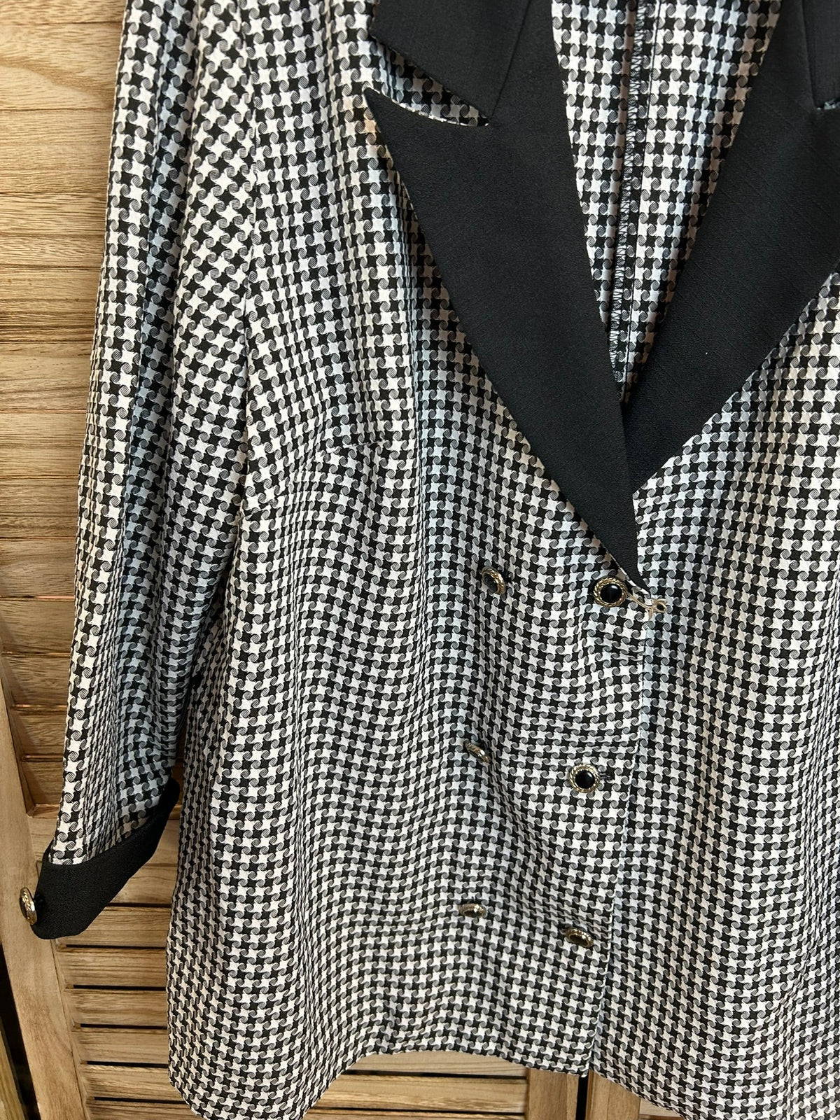 Vintage blazer pied-de-poule μπροστινό μέρος