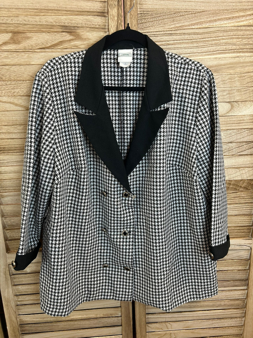 Vintage blazer pied-de-poule μπροστά 2