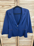 Vintage navy blazer με παγιέτες μπροστά