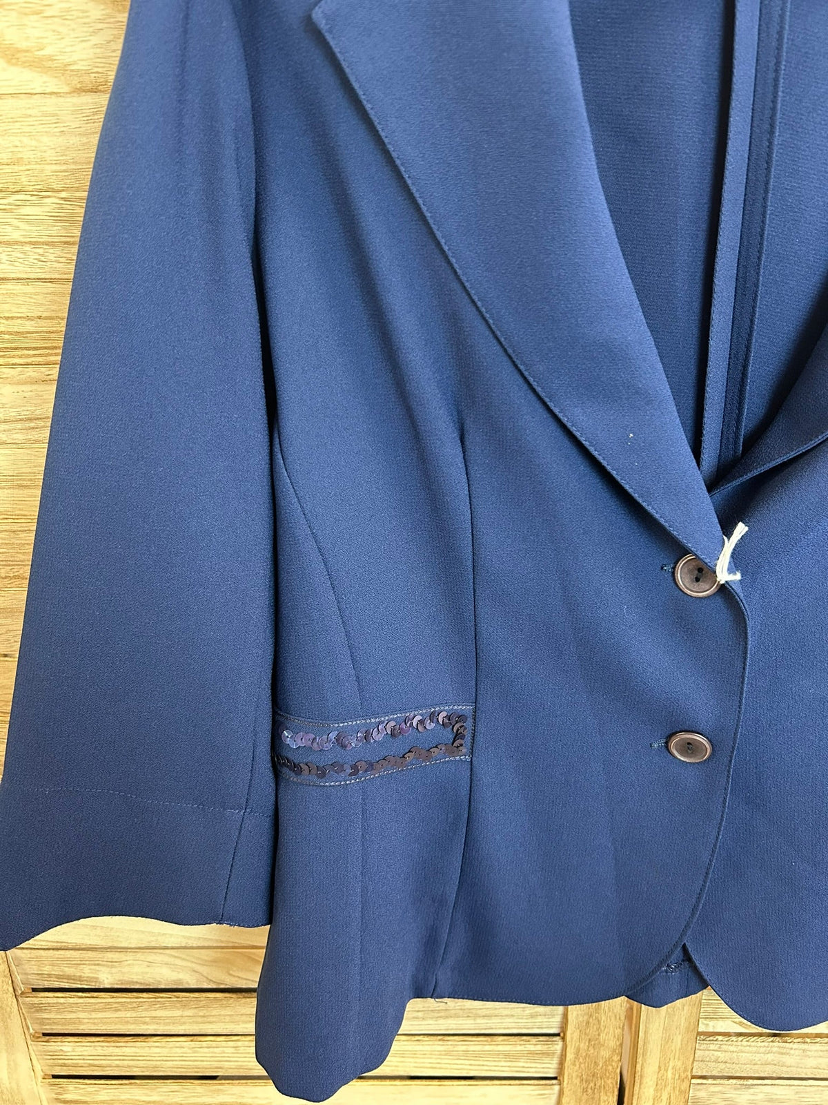 Vintage navy blazer αριστερή πλευρά