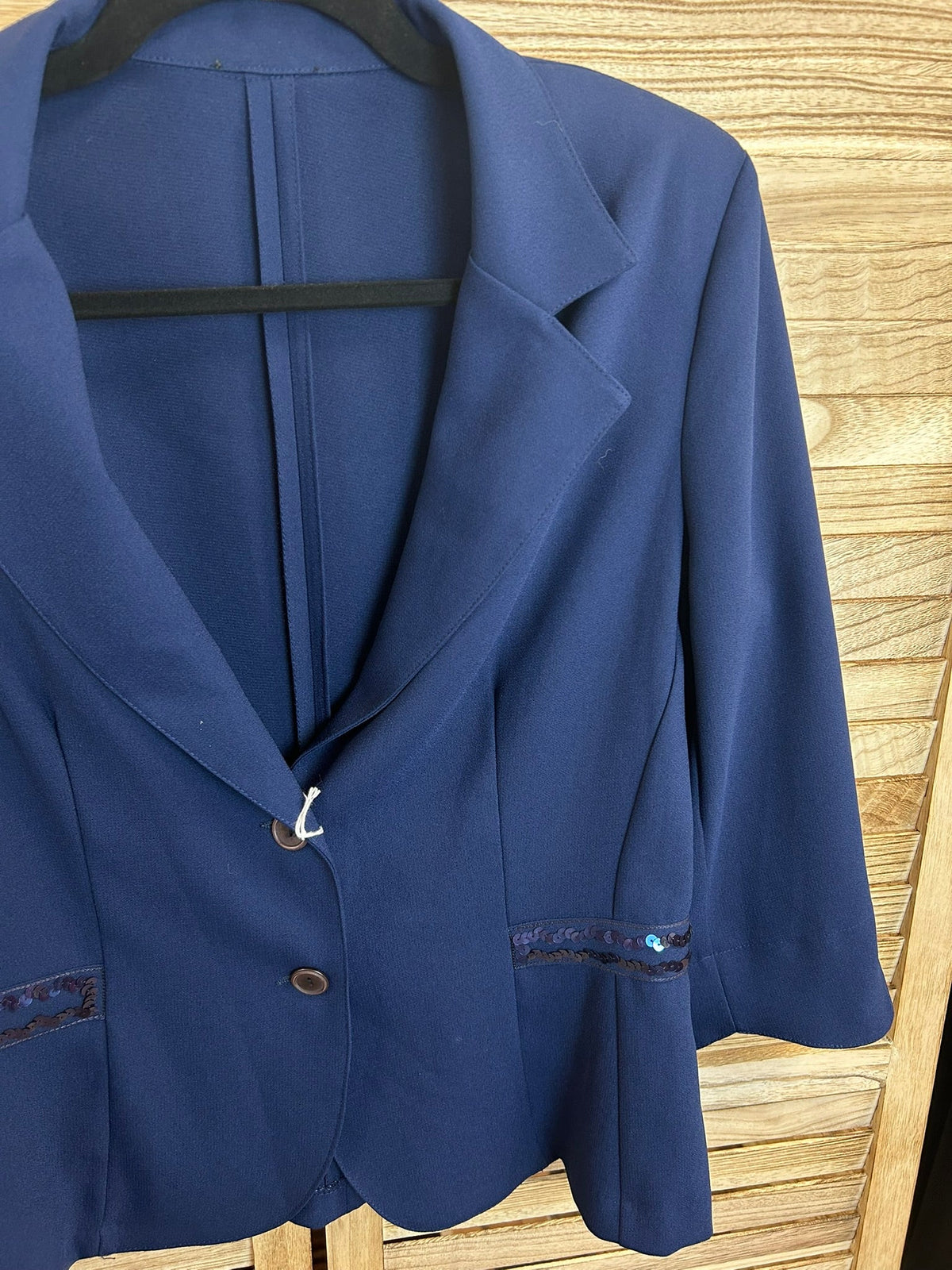 Vintage navy blazer μπροστά με παγιέτες