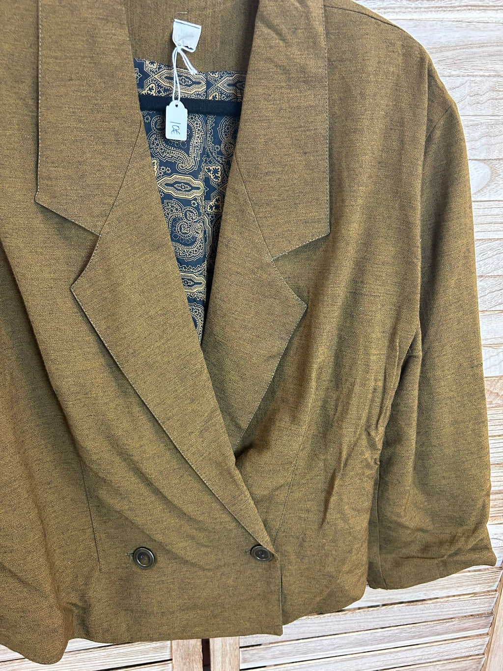 Vintage cropped blazer paisley φόδρα λεπτομέρεια