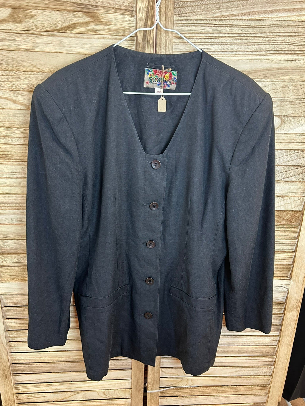 Vintage μαύρο jacket S.Oliver μπροστά