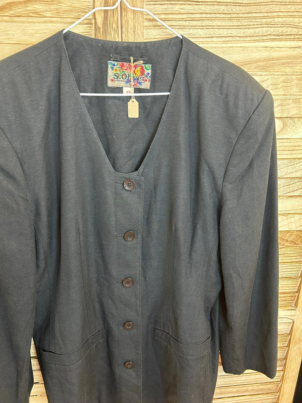 Vintage μαύρο jacket λεπτομέρεια κουμπιών