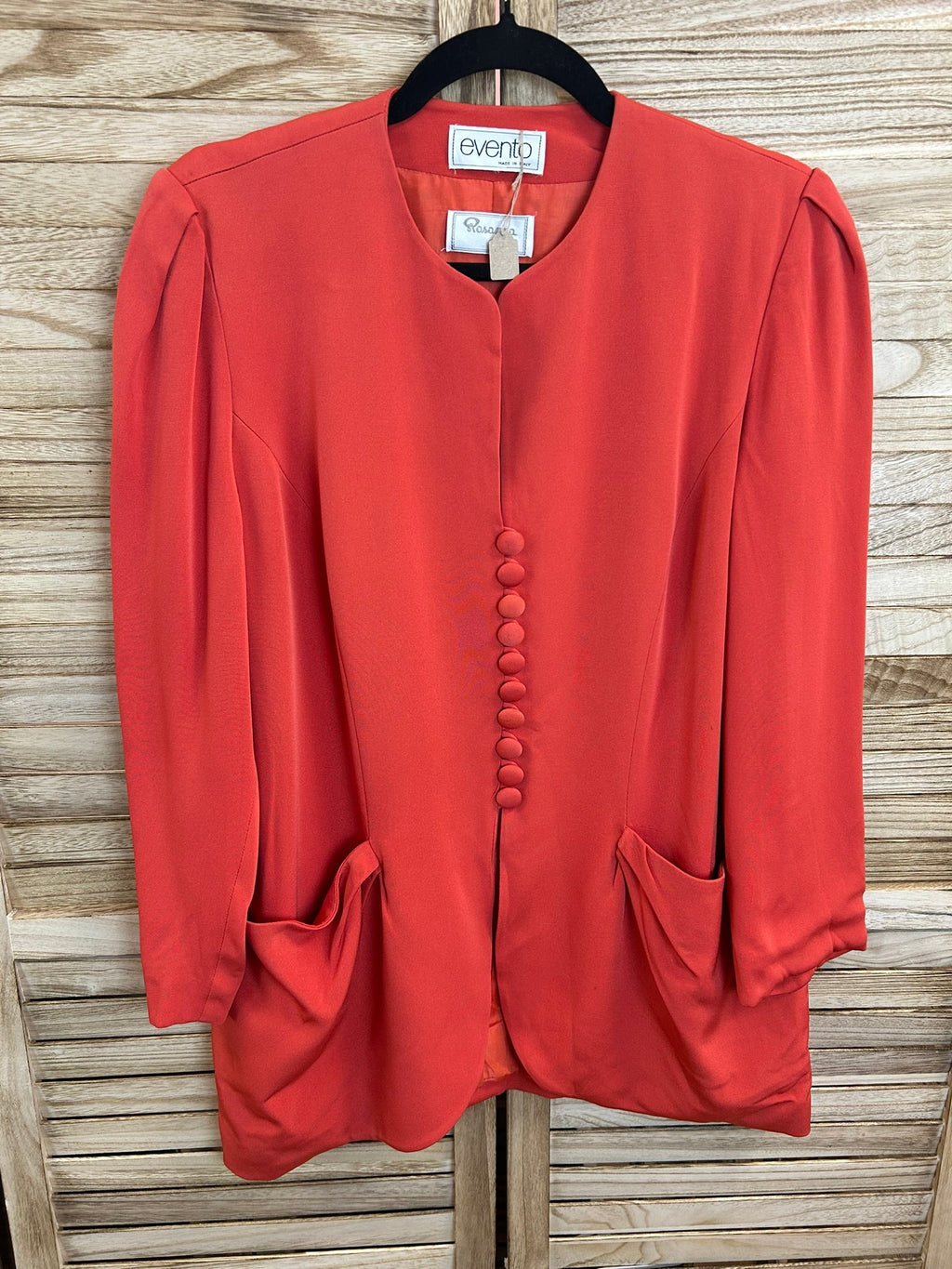 Vintage κοραλί jacket Evento μπροστά
