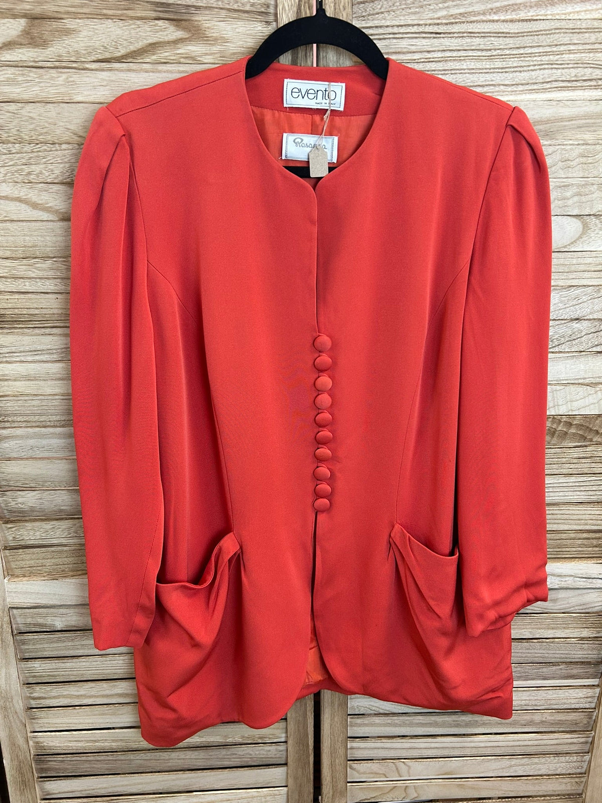 Vintage κοραλί jacket Evento μπροστά