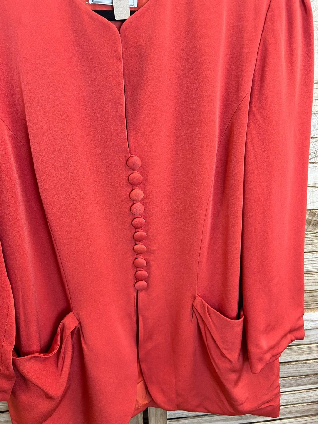 Vintage κοραλί jacket λεπτομέρεια τσέπας