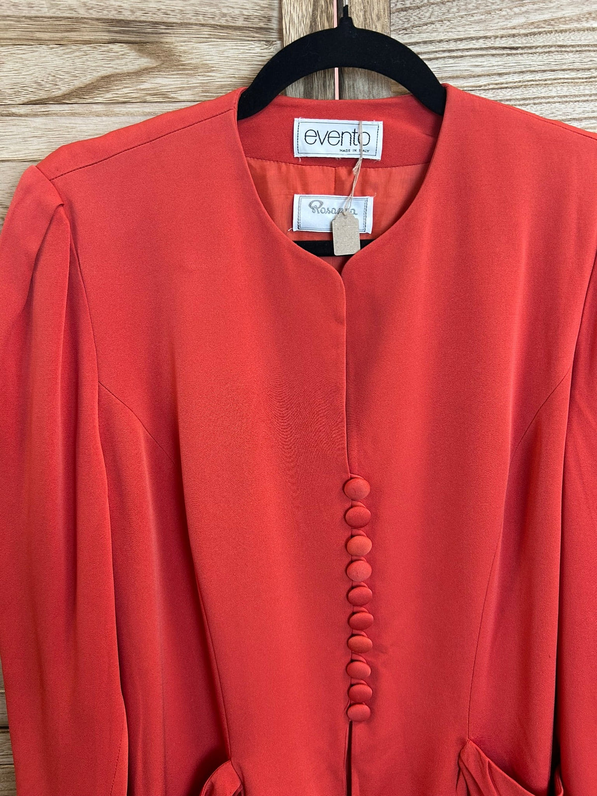 Vintage κοραλί jacket γιακάς και ετικέτα Evento