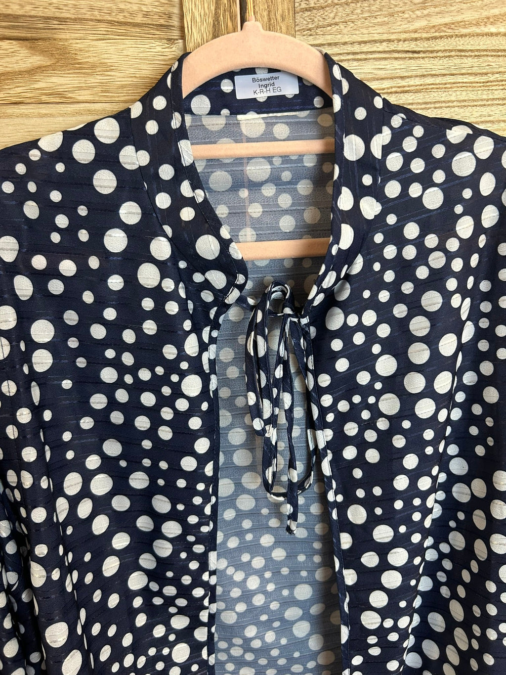 Vintage πουά jacket γιακάς και δέσιμο