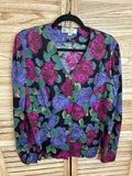 Vintage floral μπλούζα Domina μπροστά