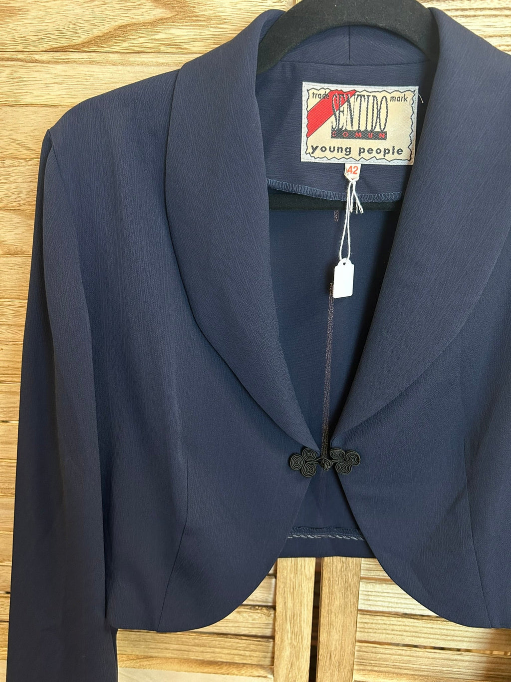 Vintage navy bolero λεπτομέρεια γιακά